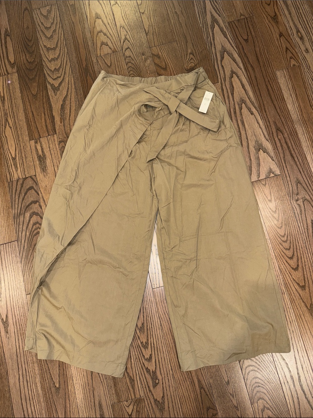 Women's Wide-Leg Tie-Waist Pants - Khaki